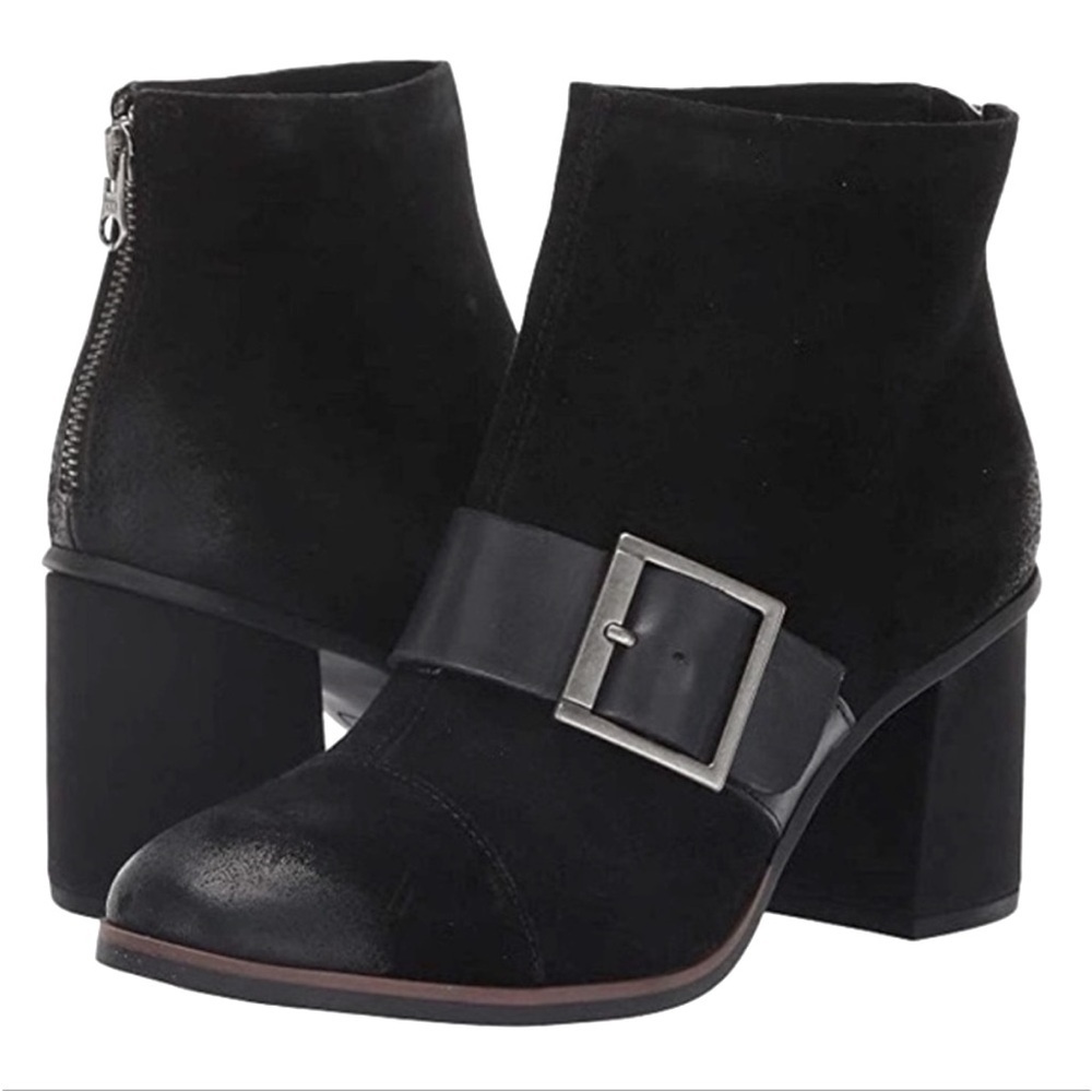 Korks by Kork-Ease Denoon Black Suede Buckle Booties Size 9.5